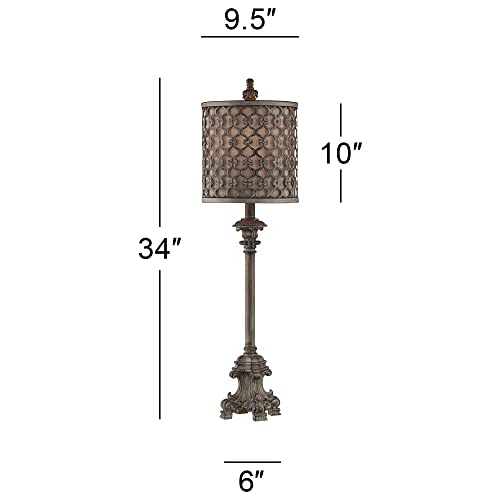 French Candlestick 34" Large Table Lamp Vichelis Skinny Country