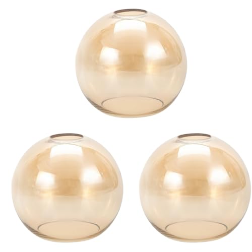 2 Pack Amber Glass Shades Globes (3 Count)