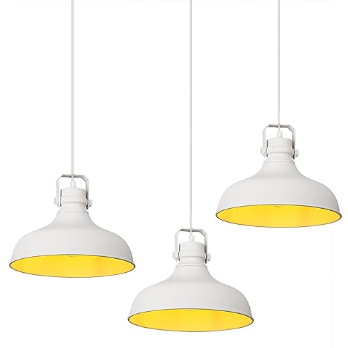 White Modern Pendant Lights Kitchen Island Fixtures (3 Count)