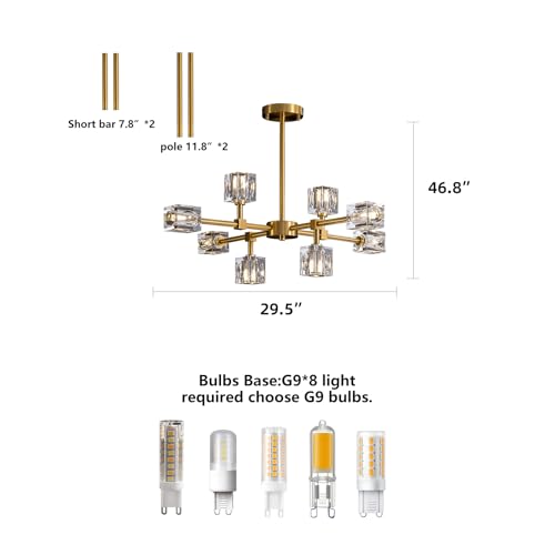 Sputnik Chandeliers for Dining Room Light Fixture (8 Count)