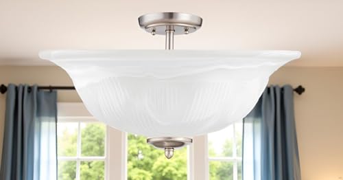 25016-65-1 Replacement Alabaster Glass shade for Flush Mount or Semi-Flush Mount, 1/2" Center Hole, 11-5/8" Diameter x 3-7/8" Height