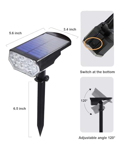 1 Pack Solar Spot Lights Outdoor Waterproof
