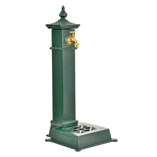 Freestanding Cast Iron Outdoor Water Column with Faucet