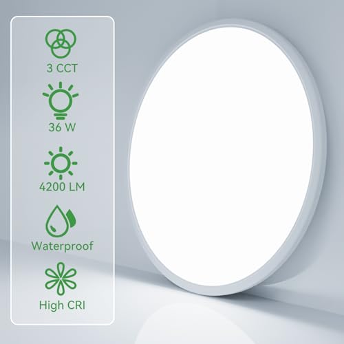 15.8INCH 4Pack Big Dimmable Flush Mount Ceiling Light Fixture White