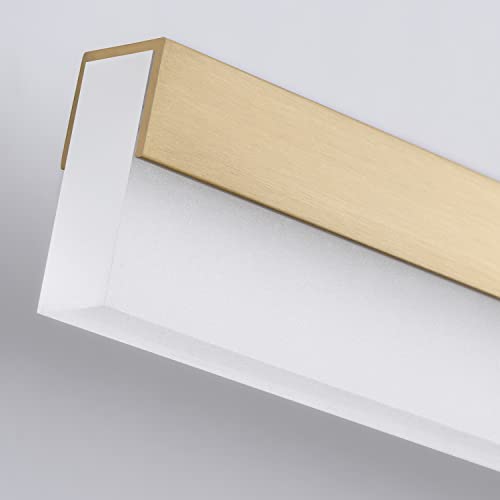 32 Inch LED Vanity Light Brushed Gold Bathroom Light Fixtures Over Mirror Modern Bath Wall Lighting Bar Dimmable