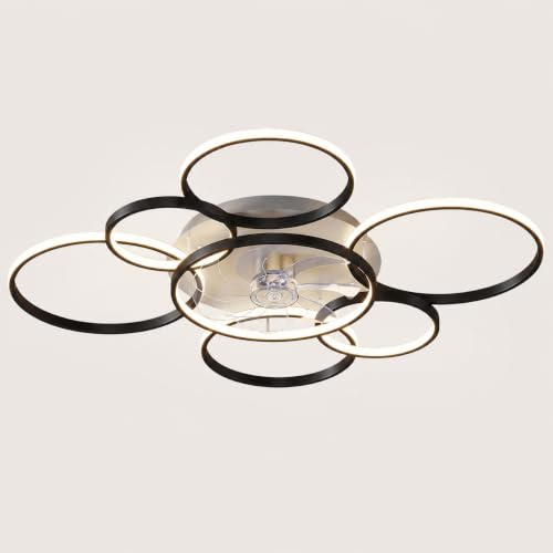 41" Black Modern Ceiling Fan with LED Light and Remote