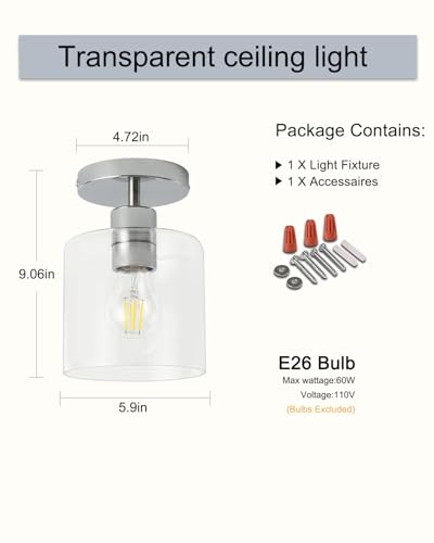 Chrome Semi Flush Mount Ceiling Light