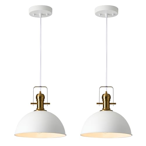 12 Inch Sandy White Modern Pendant Light for Kitchen Island 2 Pack (2 Count)