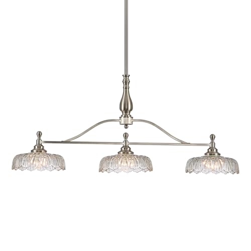 Chandeliers Light Pendant Light Fixture Modern Pendant Lighting Fixtures 3 Lights Chandelier Brushed Nickel Hanging Light Kitchen Glass Pendant Lights for Island Dining Room Living Room