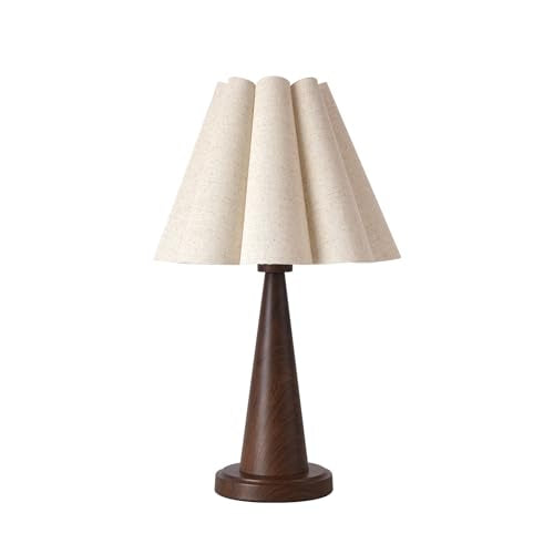 Modern Table Lamp with Petal Linen Lampshade