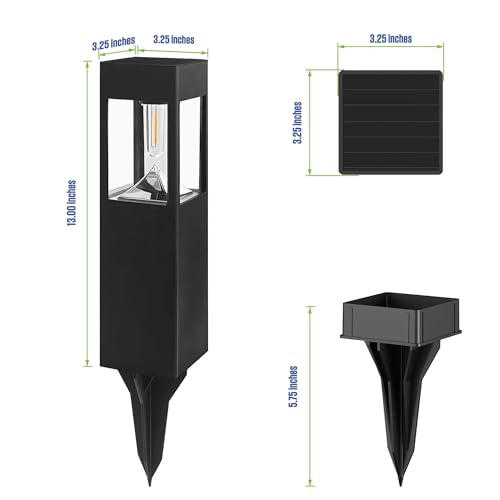 6 Pack Black Solar LED Outdoor Path Lights 30 Lumens (6 Count)