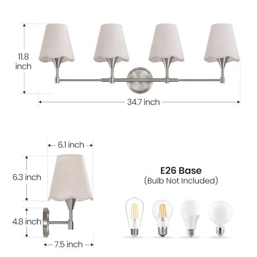Brushed Nickel Bathroom Vanity Light (Brushed Nickel / 4 LIGHT)