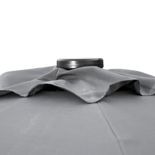 Dual Function Table Umbrella with Solar Rib Lights and Effortless Opening Crank for Backyard Meals