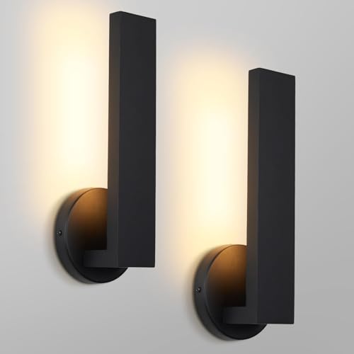Aluminum LED 18W Modern Wall Sconces Set of 2 Black