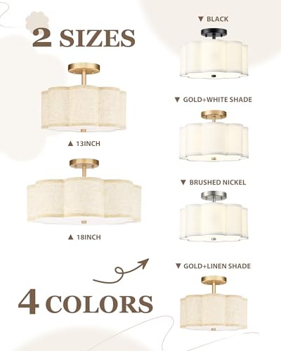 Gold Semi Flush Mount Ceiling Lights