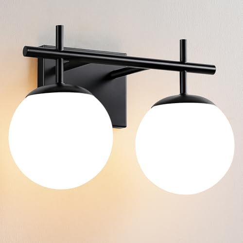 Black Bathroom Light Fixture Over Mirror (2 Count)
