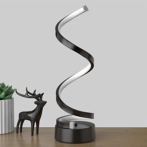 Black Spiral LED Table Lamp