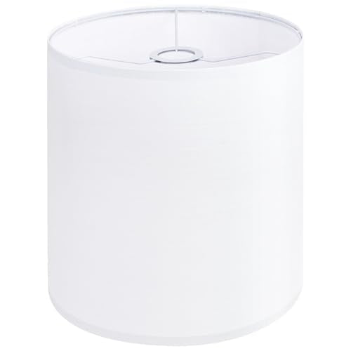 White Linen Tall Drum Lampshade