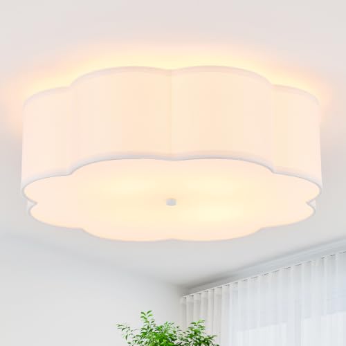 21.7" Large White Semi Flush Mount Ceiling Light