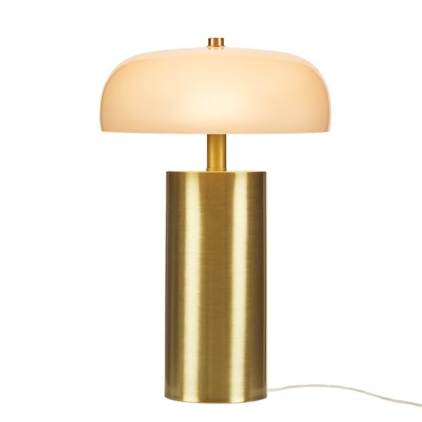 Modern Gold Metal Columnar Table Lamp with Dome