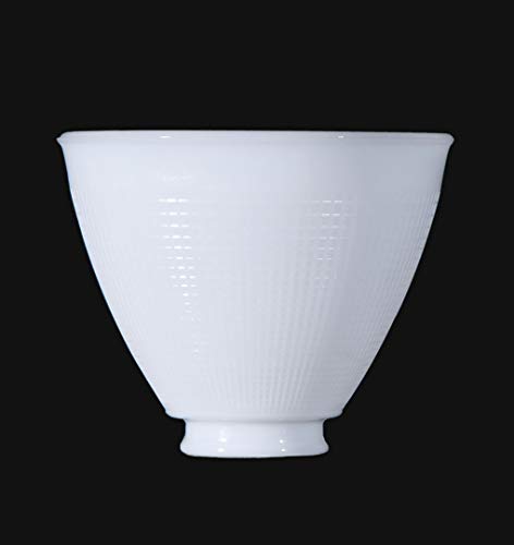 6 Inch Top Diameter I.E.S Style White Opal Glass Reflector Shade With Waffle Pattern Glass