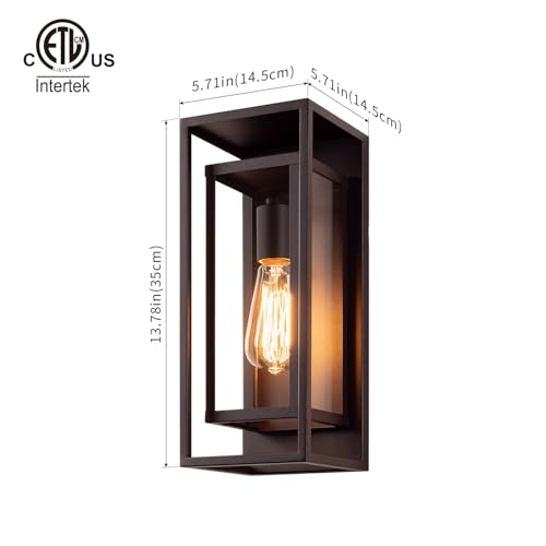 14" Modern Outdoor Porch Wall Light (2 Count)