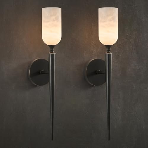 21.6" Alabaster Sconces Set of 2