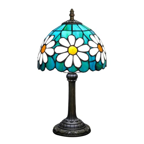 Tiffany Style Stained Glass Table Lamp Chrysanthemum Small Table Lamp Bedroom Bedside Lamp Living Room Dining Room Office Decoration Desk Lamp Home Decoration Creative Gift Scene Props