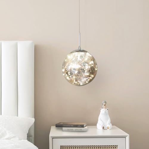 Modern Pendant Light Fixtures for Kitchen Island Sphere Pendant Light Small Hanging Crystal Chandelier for Bedroom Entryway Living Room Foyer Hallway LED Chandeliers for Dining Room (127 Count)