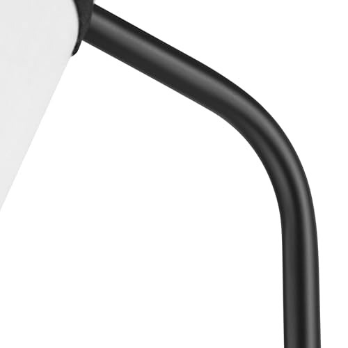 62" Matte Black Floor Lamp with White Fabric Shade