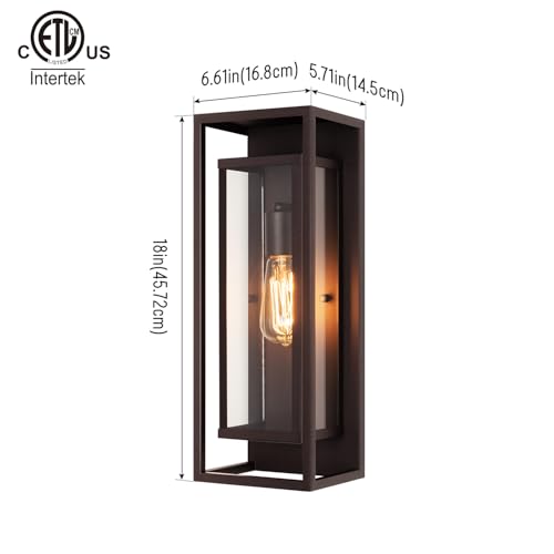 18" Modern Outdoor Porch Wall Light (2 Count)