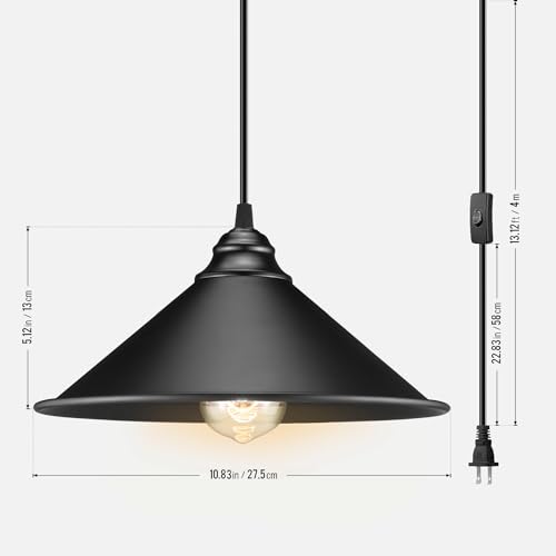 Big Black Plug in Pendant Light