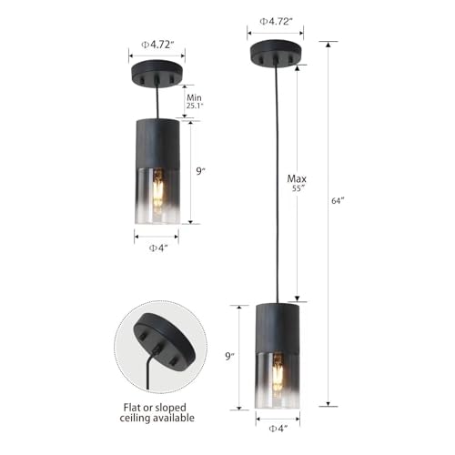 Modern Style Battery Operated Pendant Light Set of 2 (2 Count)