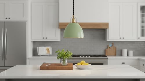 21601-51,Replacement Metal Shade for Pendant Light,Gemma Green,7-7/8"W x 5-3/4"H,Center Hole 1-5/8"