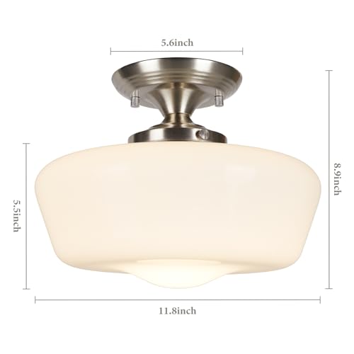 Schoolhouse Style Semi Flush Mount Ceiling Light Fixture