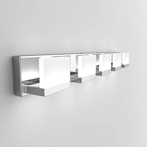 5 Lights Modern Chrome Vanity Light for Bathroom Wall Light Up and Down LED Bathroom Light Fixtures Over Mirror (120 Count)