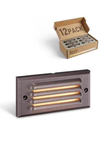 12 Pack 5CCT 6 Inch Low Voltage LED Step Lights Outdoor (12 Count)