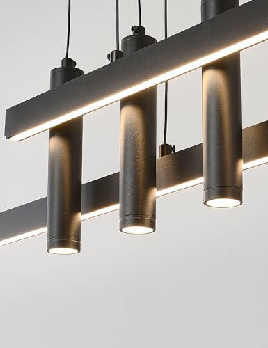 71" Black Linear LED Pendant Light Dimmable for Kitchen Island