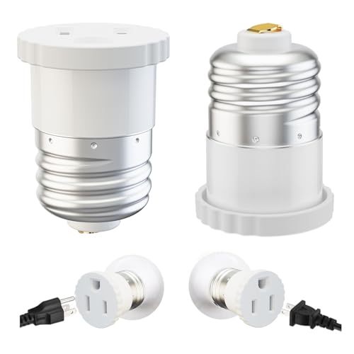2 Pack Light Socket to Plug Adapter (2 Count)