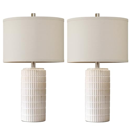 23'' Set of 2 Modern Ceramic Table Lamps for Living Room Bedroom (2 Count)