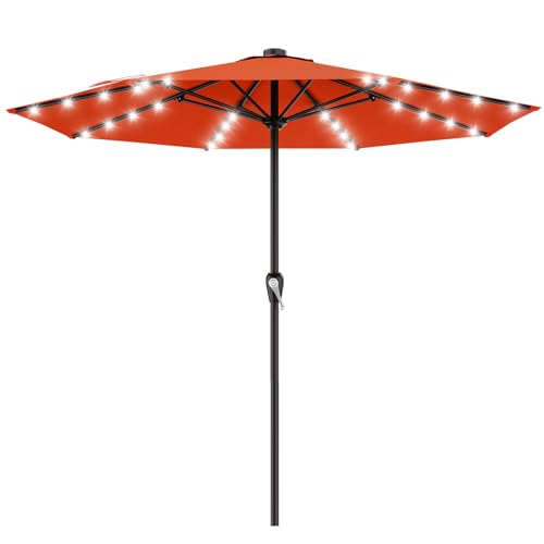 12FT Large Patio Umbrella with Solar Lights