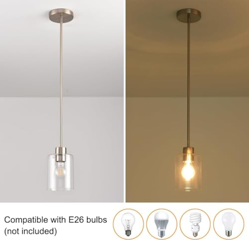 Brushed Nickel Pendant Lights Kitchen Island (3 Count)
