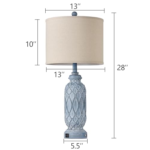 Farmhouse Lamps for Bedroom Set of 2 (2 Count)