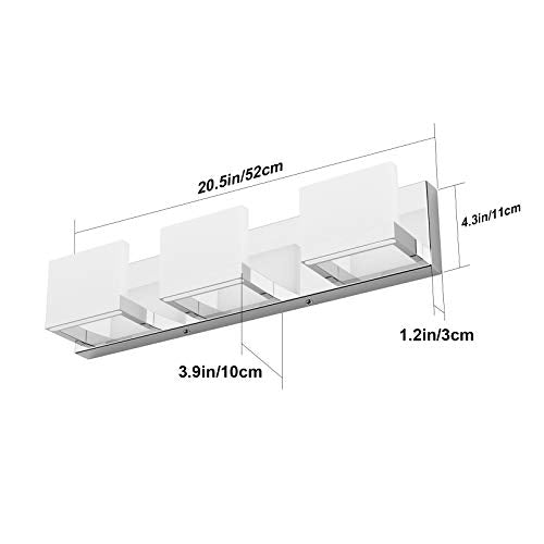 Modern 3 Lights LED Vanity Light for Bathroom Up and Down Chrome Bathroom Wall Light Fixtures Over Mirror