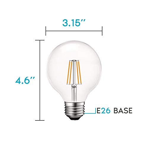 Vintage G25 LED Globe Light Bulbs 60W Equivalent (6 Count)