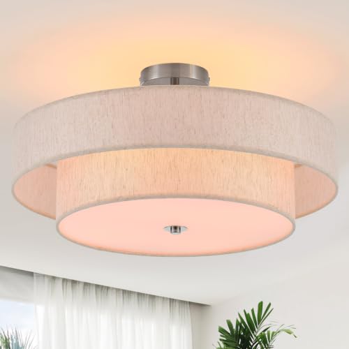 21.7" Large Chrome Flush Mount Ceiling Light