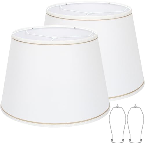 Large White Lamp Shades Set of 2 (2 Count)