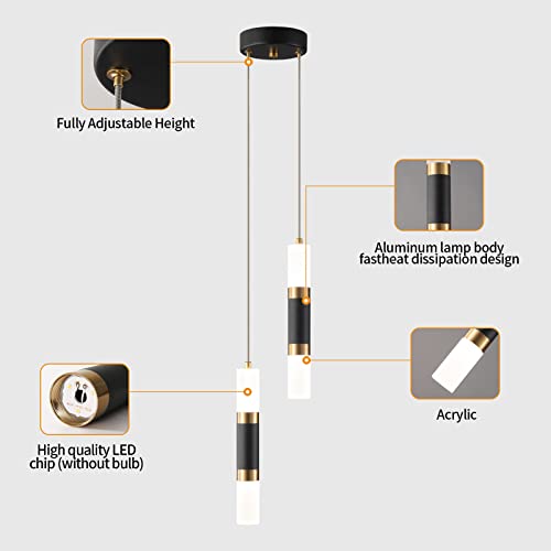 2 Light Pendant Lights Kitchen Island Dimmable LED Modern Mini Pendant Light