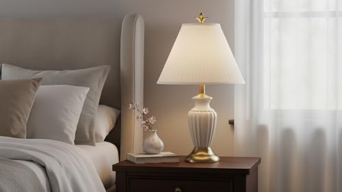 33191 Transitional Hardback Empire Shaped Mushroom Pleated Pleated White Spider Shade