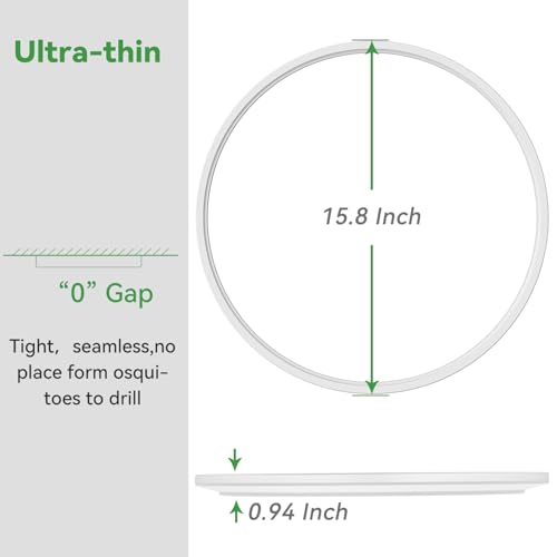 15.8INCH 4Pack Big Dimmable Flush Mount Ceiling Light Fixture White